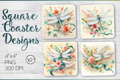 Dragonfly Coaster Sublimation Product Image 1
