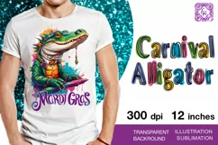 Alligator. Mardi Gras Sublimation, t-shirt sublimation Product Image 1