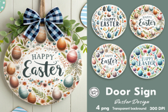 Spring Easter Round Door Sign Product Image 1