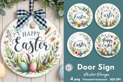 Spring Easter Round Door Sign Product Image 1