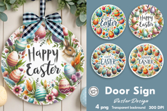 Spring Easter Round Door Sign Product Image 1