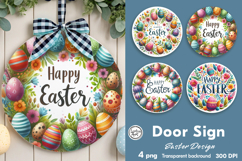 Spring Easter Round Door Sign Product Image 1