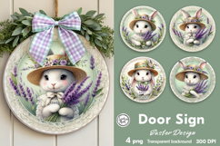 Spring Easter Round Door Sign Product Image 1