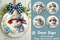 Spring Easter Round Door Sign Product Image 1