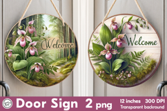 Welcome Round Door Sign. PNG Product Image 1