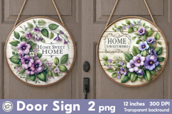 Welcome Round Door Sign. PNG Product Image 1