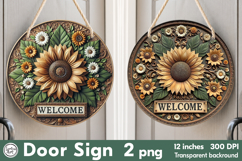 Welcome Round Door Sign. PNG Product Image 1