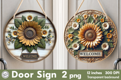 Welcome Round Door Sign. PNG Product Image 1