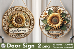 Welcome Round Door Sign. PNG Product Image 1