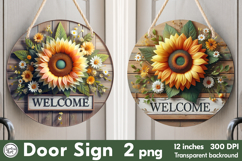 Welcome Round Door Sign. PNG Product Image 1