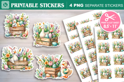 Happy Easter. Print &amp; Cut Stickers PNG Product Image 1