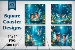 Fairy Coaster Sublimation, 4 PNG Product Image 1