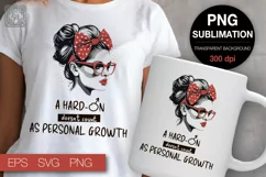 Girl in Messy Hair Bun sublimation design Product Image 1