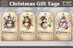 Christmas Gift Tags| Snowman | PNG Sublimation Product Image 1