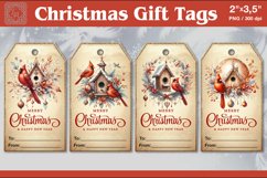 Christmas Gift Tags|Bird house | PNG Sublimation Product Image 1