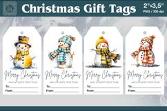 Christmas Gift Tags| Snowman | PNG Sublimation Product Image 1
