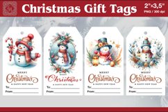 Christmas Gift Tags| Snowman | PNG Sublimation Product Image 1
