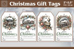 Christmas Gift Tags|Train| PNG Sublimation Product Image 1