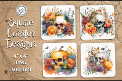 Skull Coaster Design, 4 PNG Product Image 1