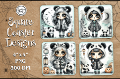 Cute Halloween Coaster Design, 4 PNG Product Image 1