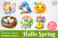 Spring. Print &amp; Cut Stickers PNG Product Image 1