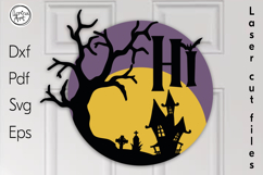 Halloween Sign. Halloween Door Hanger. SVG Product Image 1