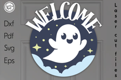 Halloween Sign. Halloween Door Hanger. SVG Product Image 1
