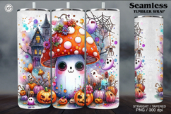 Halloween Mushroom Tumbler Wrap Sublimations, 20 oz Product Image 1