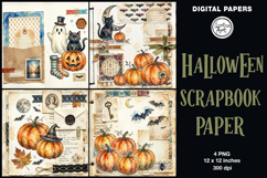 Halloween digital papers. Junk Journal page. Scrapbook Product Image 1