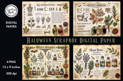 Halloween digital papers. Junk Journal page. Scrapbook Product Image 1