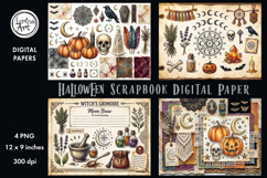 Halloween digital papers. Junk Journal page. Scrapbook Product Image 4