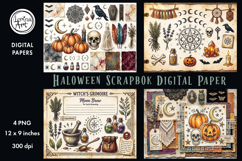 Halloween digital papers. Junk Journal page. Scrapbook Product Image 1