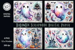Halloween digital papers. Junk Journal page. Scrapbook Product Image 2