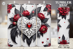 Heart Dream Tumbler Wrap Sublimation, 20 oz Product Image 1