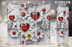 Heart Dream Tumbler Wrap Sublimation, 20 oz Product Image 1