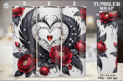Heart Dream Tumbler Wrap Sublimation, 20 oz Product Image 1
