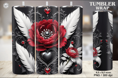 Heart Dream Tumbler Wrap Sublimation, 20 oz Product Image 1