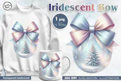 Cristmas Clipart. Christmas Bow. Sublimation design PNG Product Image 1