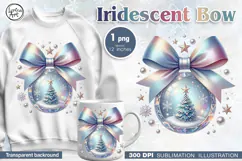 Cristmas Clipart. Christmas Bow. Sublimation design PNG Product Image 1