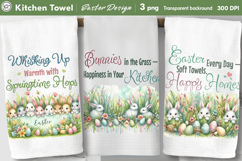 Easter Kitchen Towel, Spring Dish Towel, 3 PNG Product Image 1