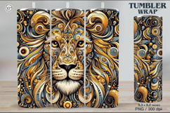 Lion Tumbler Sublimation, 20 oz Tumbler Wrap Product Image 1