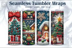4 Christmas Seamless Tumbler Wrap 20 oz Product Image 1