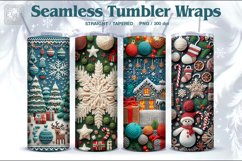 4 Christmas Seamless Tumbler Wrap 20 oz Product Image 1