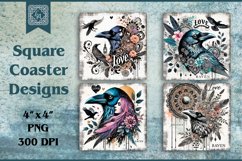 Raven Love Coaster Sublimation Product Image 1