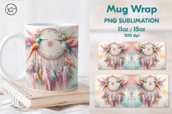 Hummingbird PNG sublimation. 11 &amp; 15 oz mug wrap Product Image 1