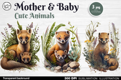 Mother &amp; Baby Animals. 3 PNG sublimation Product Image 1