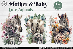 Mother &amp; Baby Animals. 3 PNG sublimation Product Image 1