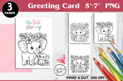Mother's day Coloring Page Card. Printable cards Product Image 1