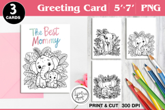 Mother's day Coloring Page Card. Printable cards Product Image 1