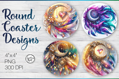 Dream Catcher Coaster Sublimation, 4 PNG Product Image 1